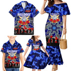 Personalized Bulldogs ANZAC Day Family Matching Mermaid Dress and Hawaiian Shirt Australian Army - Lest We Forget