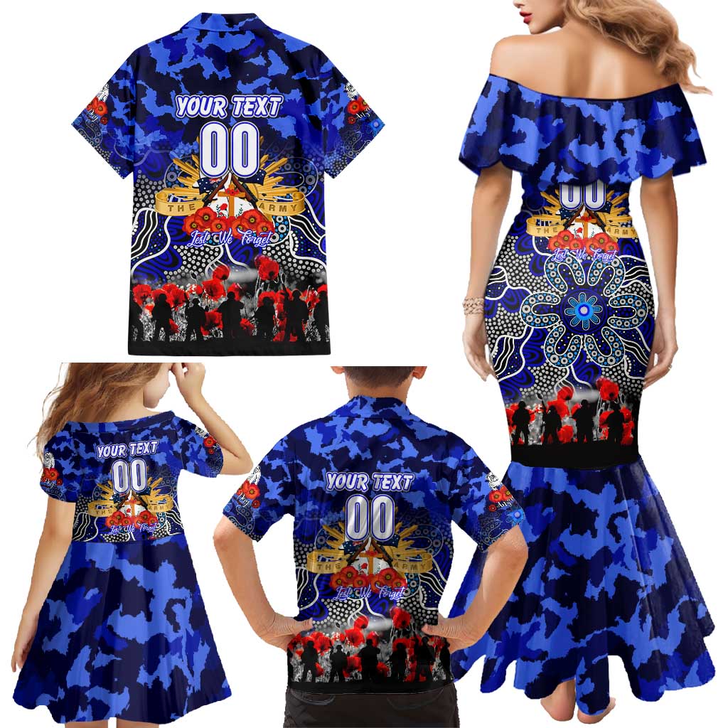 Personalized Bulldogs ANZAC Day Family Matching Mermaid Dress and Hawaiian Shirt Australian Army - Lest We Forget