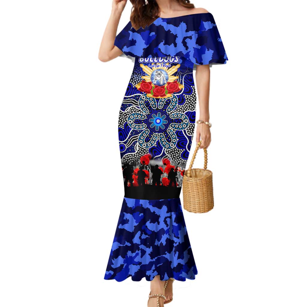 Personalized Bulldogs ANZAC Day Family Matching Mermaid Dress and Hawaiian Shirt Australian Army - Lest We Forget