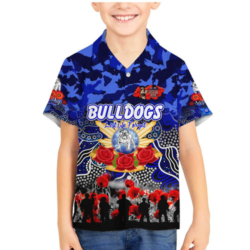 Personalized Bulldogs ANZAC Day Family Matching Mermaid Dress and Hawaiian Shirt Australian Army - Lest We Forget