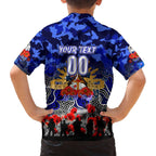 Personalized Bulldogs ANZAC Day Family Matching Off The Shoulder Long Sleeve Dress and Hawaiian Shirt Australian Army - Lest We Forget