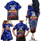 Personalized Bulldogs ANZAC Day Family Matching Off The Shoulder Long Sleeve Dress and Hawaiian Shirt Australian Army - Lest We Forget