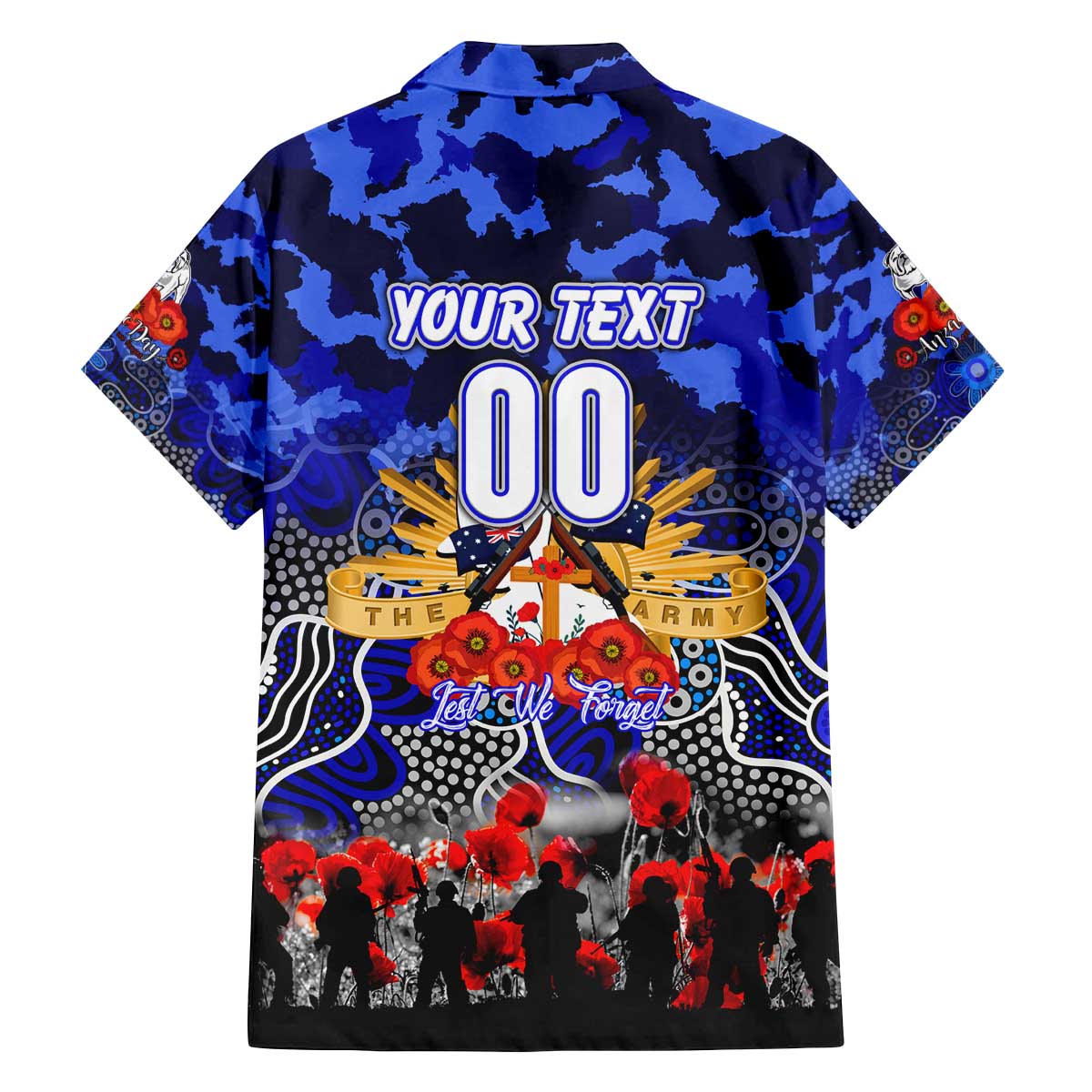 Personalized Bulldogs ANZAC Day Family Matching Off The Shoulder Long Sleeve Dress and Hawaiian Shirt Australian Army - Lest We Forget