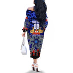 Personalized Bulldogs ANZAC Day Family Matching Off The Shoulder Long Sleeve Dress and Hawaiian Shirt Australian Army - Lest We Forget