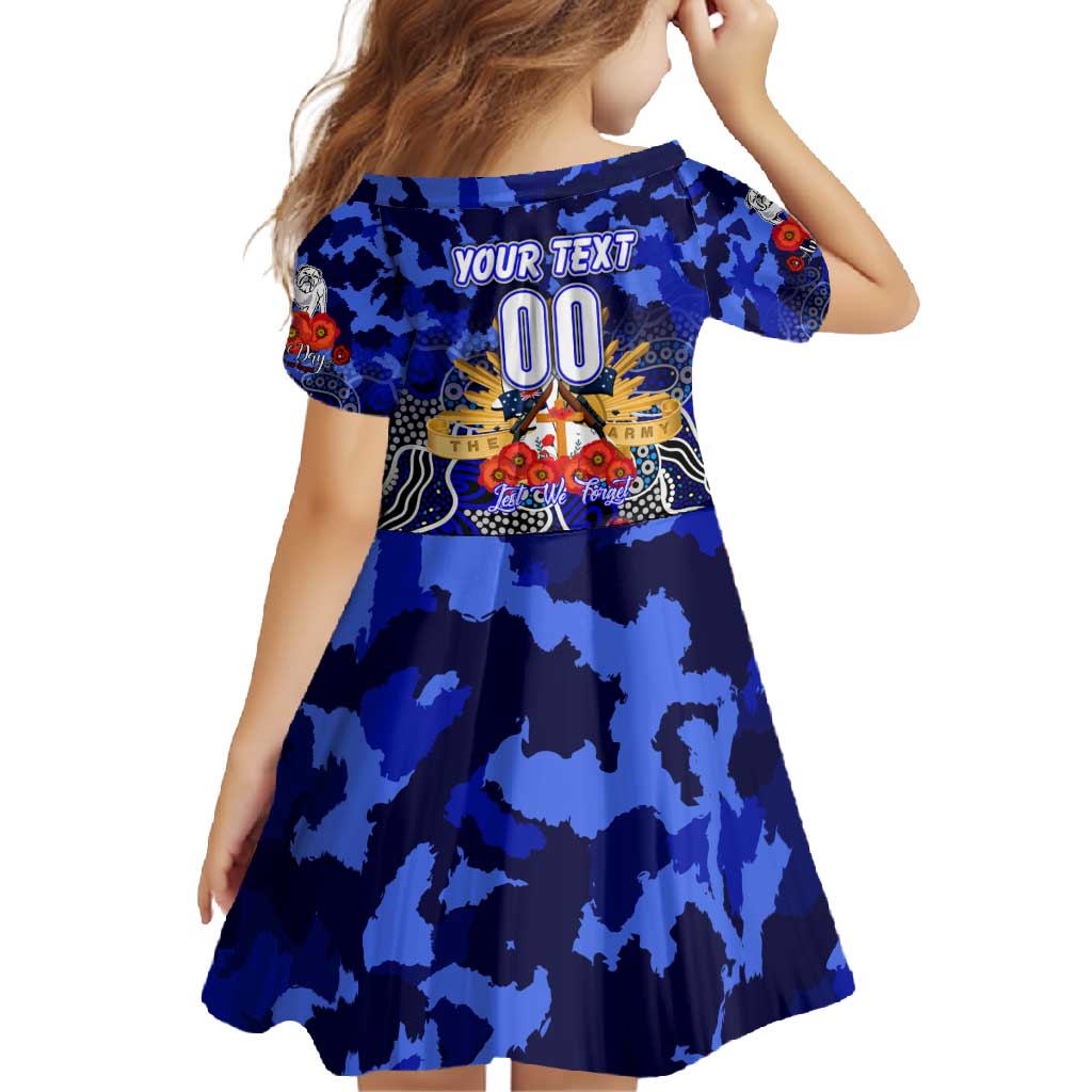 Personalized Bulldogs ANZAC Day Family Matching Off Shoulder Maxi Dress and Hawaiian Shirt Australian Army - Lest We Forget