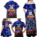 Personalized Bulldogs ANZAC Day Family Matching Off Shoulder Maxi Dress and Hawaiian Shirt Australian Army - Lest We Forget
