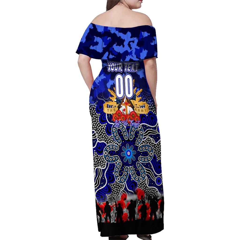 Personalized Bulldogs ANZAC Day Family Matching Off Shoulder Maxi Dress and Hawaiian Shirt Australian Army - Lest We Forget