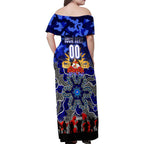 Personalized Bulldogs ANZAC Day Family Matching Off Shoulder Maxi Dress and Hawaiian Shirt Australian Army - Lest We Forget
