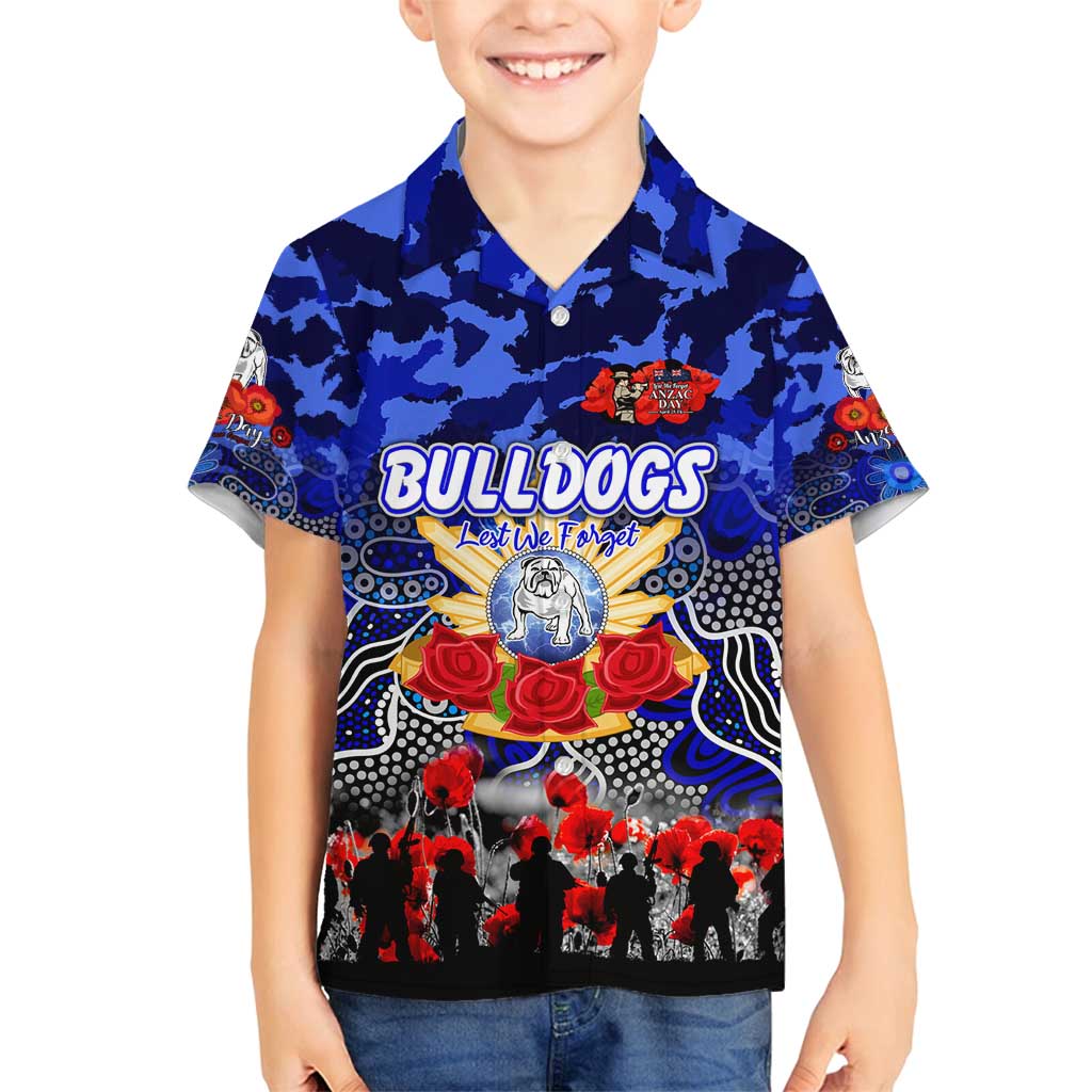 Personalized Bulldogs ANZAC Day Family Matching Off Shoulder Maxi Dress and Hawaiian Shirt Australian Army - Lest We Forget