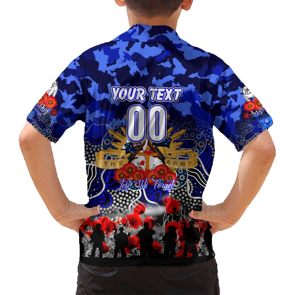 Personalized Bulldogs ANZAC Day Family Matching Off Shoulder Short Dress and Hawaiian Shirt Australian Army - Lest We Forget