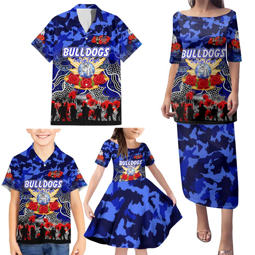 Personalized Bulldogs ANZAC Day Family Matching Puletasi and Hawaiian Shirt Australian Army - Lest We Forget