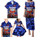Personalized Bulldogs ANZAC Day Family Matching Puletasi and Hawaiian Shirt Australian Army - Lest We Forget