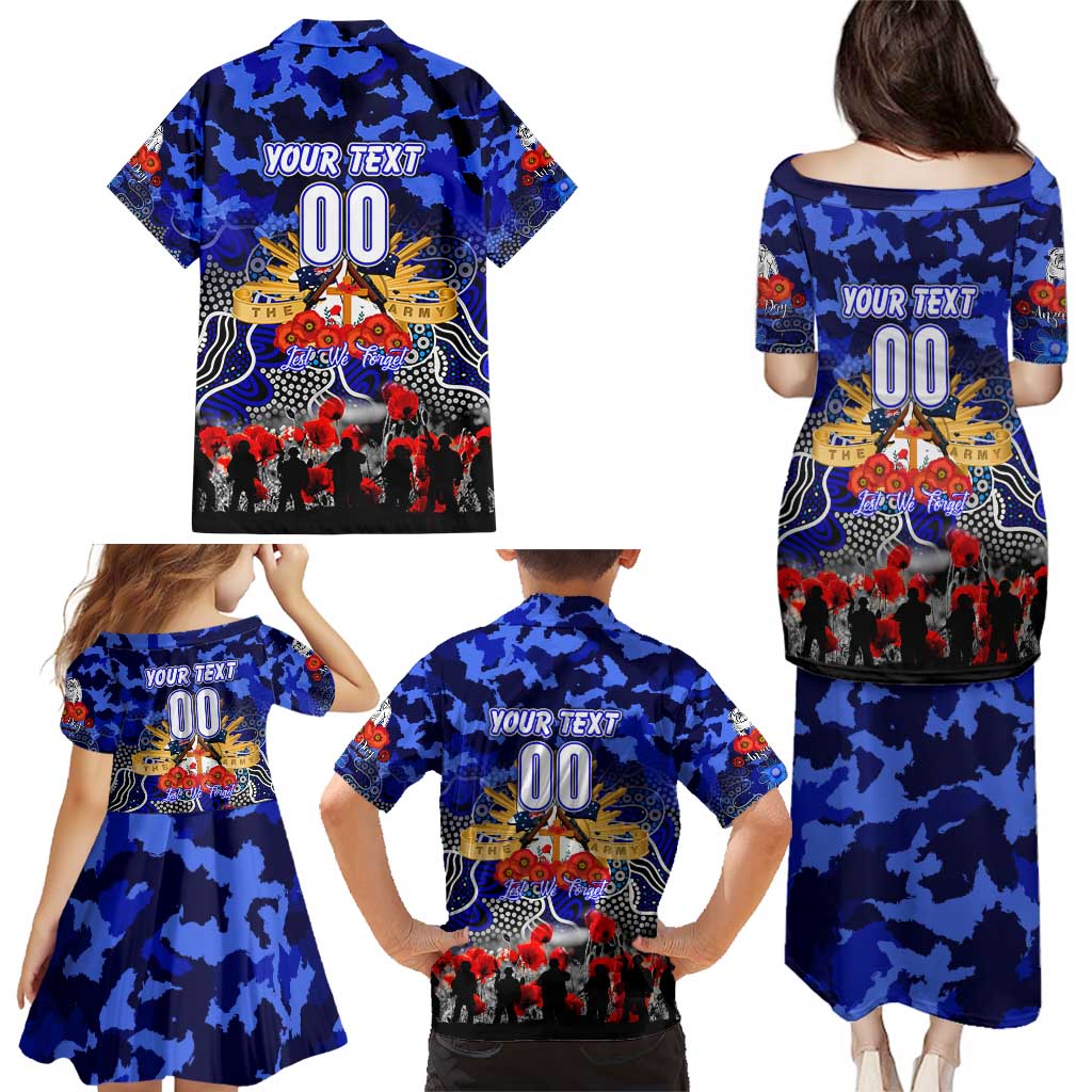 Personalized Bulldogs ANZAC Day Family Matching Puletasi and Hawaiian Shirt Australian Army - Lest We Forget