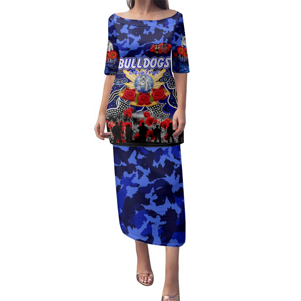Personalized Bulldogs ANZAC Day Family Matching Puletasi and Hawaiian Shirt Australian Army - Lest We Forget