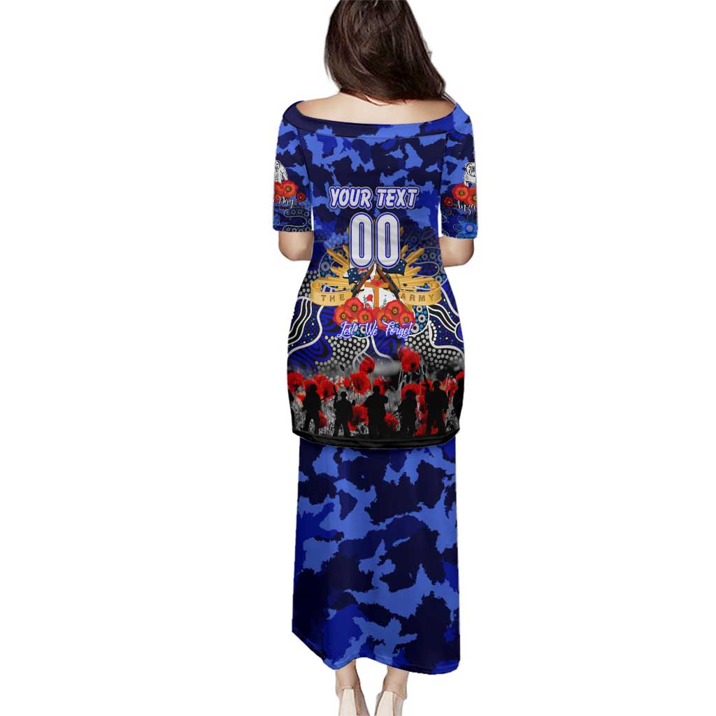 Personalized Bulldogs ANZAC Day Family Matching Puletasi and Hawaiian Shirt Australian Army - Lest We Forget