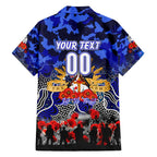 Personalized Bulldogs ANZAC Day Family Matching Short Sleeve Bodycon Dress and Hawaiian Shirt Australian Army - Lest We Forget