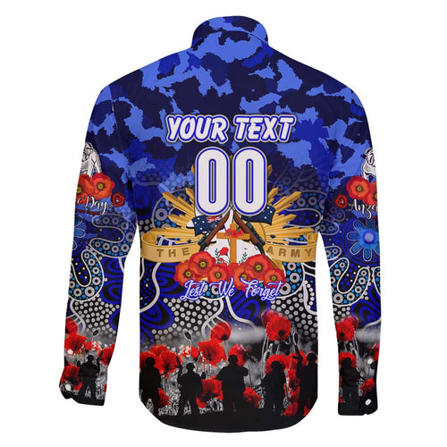 Personalized Bulldogs ANZAC Day Family Matching Short Sleeve Bodycon Dress and Hawaiian Shirt Australian Army - Lest We Forget
