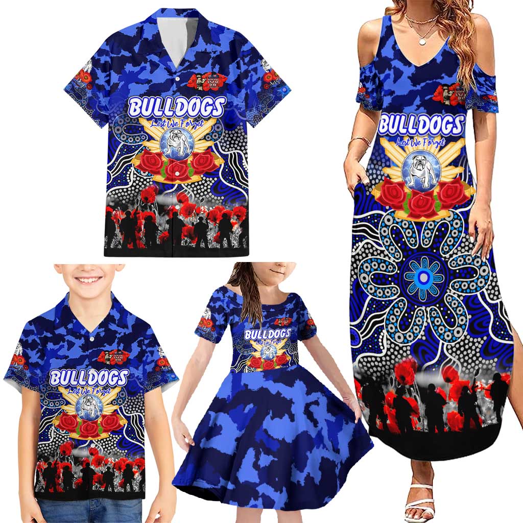 Personalized Bulldogs ANZAC Day Family Matching Summer Maxi Dress and Hawaiian Shirt Australian Army - Lest We Forget
