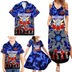 Personalized Bulldogs ANZAC Day Family Matching Summer Maxi Dress and Hawaiian Shirt Australian Army - Lest We Forget