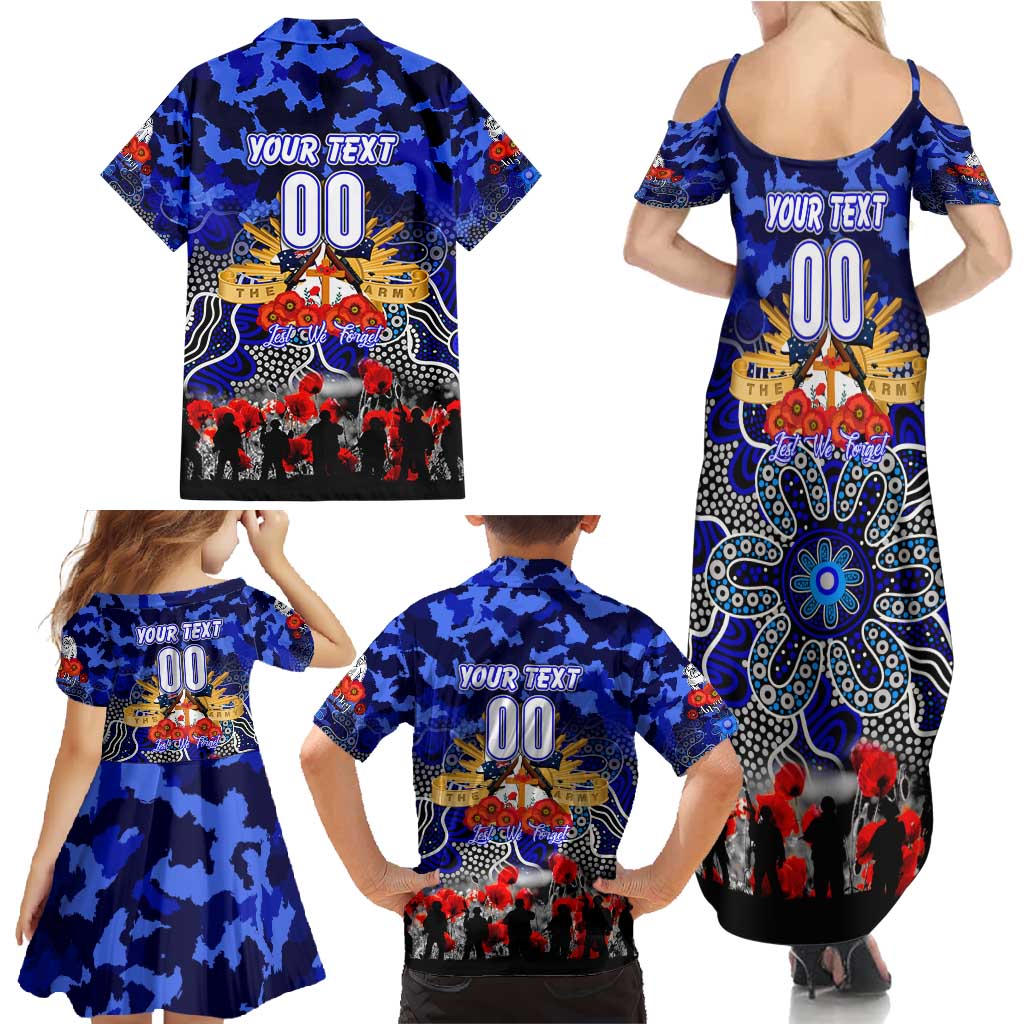 Personalized Bulldogs ANZAC Day Family Matching Summer Maxi Dress and Hawaiian Shirt Australian Army - Lest We Forget