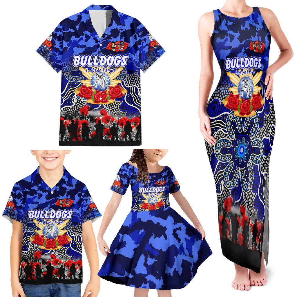 Personalized Bulldogs ANZAC Day Family Matching Tank Maxi Dress and Hawaiian Shirt Australian Army - Lest We Forget