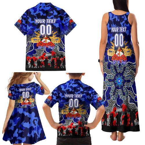 Personalized Bulldogs ANZAC Day Family Matching Tank Maxi Dress and Hawaiian Shirt Australian Army - Lest We Forget