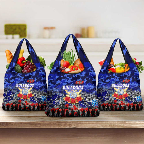 Bulldogs ANZAC Day Grocery Bag Australian Army - Lest We Forget