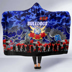 Bulldogs ANZAC Day Hooded Blanket Australian Army - Lest We Forget