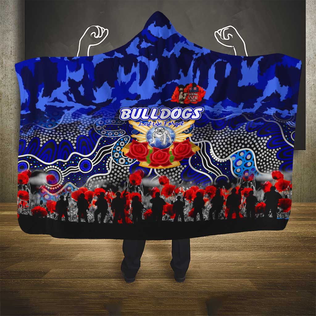 Bulldogs ANZAC Day Hooded Blanket Australian Army - Lest We Forget
