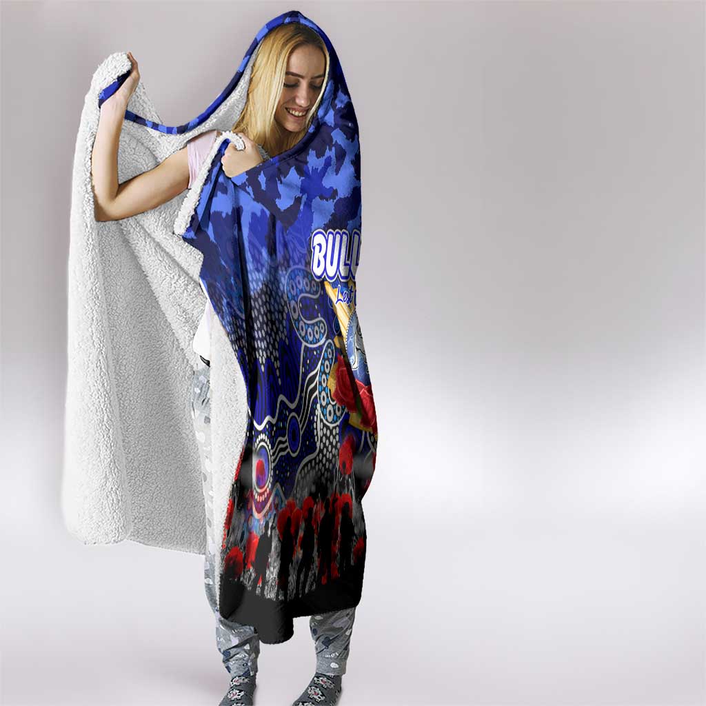 Bulldogs ANZAC Day Hooded Blanket Australian Army - Lest We Forget