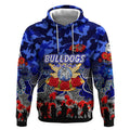 Personalized Bulldogs ANZAC Day Hoodie Australian Army - Lest We Forget