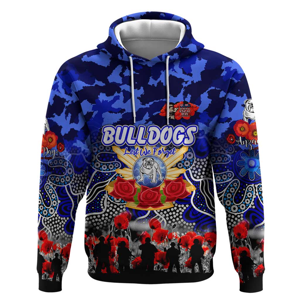 Personalized Bulldogs ANZAC Day Hoodie Australian Army - Lest We Forget