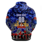 Personalized Bulldogs ANZAC Day Hoodie Australian Army - Lest We Forget