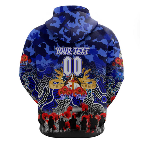 Personalized Bulldogs ANZAC Day Hoodie Australian Army - Lest We Forget