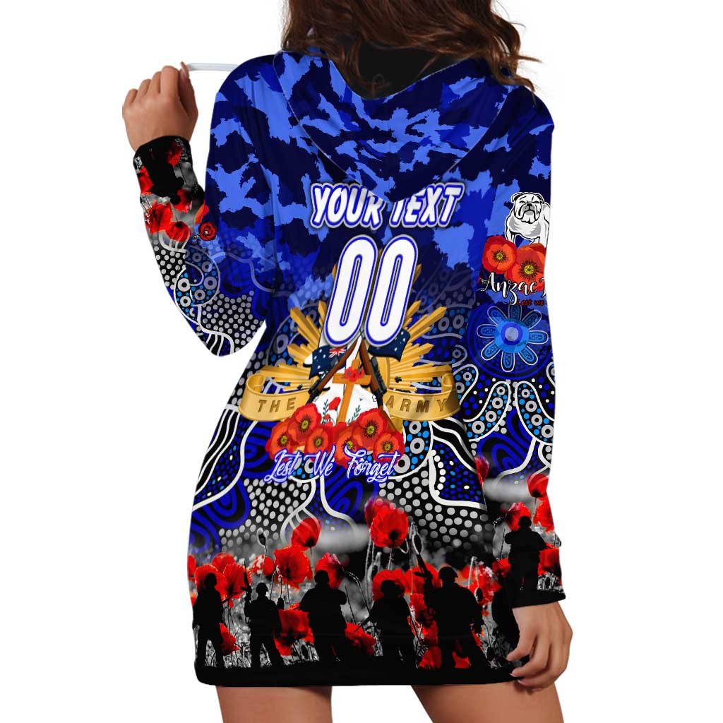 Personalized Bulldogs ANZAC Day Hoodie Dress Australian Army - Lest We Forget