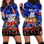 Personalized Bulldogs ANZAC Day Hoodie Dress Australian Army - Lest We Forget
