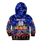Personalized Bulldogs ANZAC Day Kid Hoodie Australian Army - Lest We Forget