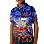 Personalized Bulldogs ANZAC Day Kid Polo Shirt Australian Army - Lest We Forget