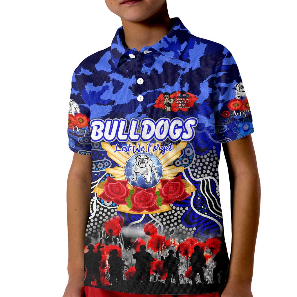 Personalized Bulldogs ANZAC Day Kid Polo Shirt Australian Army - Lest We Forget