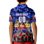Personalized Bulldogs ANZAC Day Kid Polo Shirt Australian Army - Lest We Forget