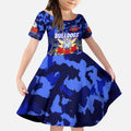 Personalized Bulldogs ANZAC Day Kid Short Sleeve Dress Australian Army - Lest We Forget