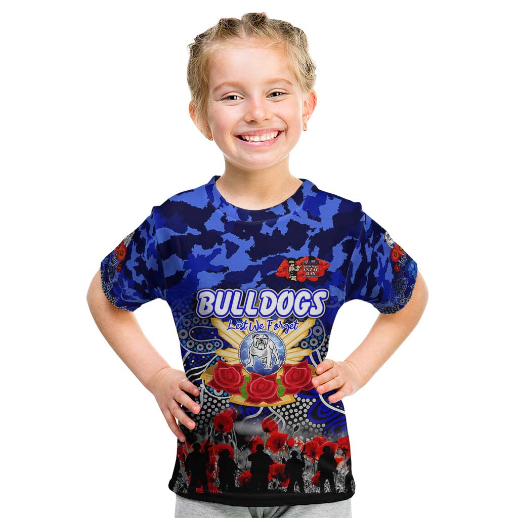 Personalized Bulldogs ANZAC Day Kid T Shirt Australian Army - Lest We Forget
