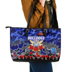 Bulldogs ANZAC Day Leather Tote Bag Australian Army - Lest We Forget