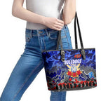 Bulldogs ANZAC Day Leather Tote Bag Australian Army - Lest We Forget