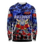 Personalized Bulldogs ANZAC Day Long Sleeve Shirt Australian Army - Lest We Forget