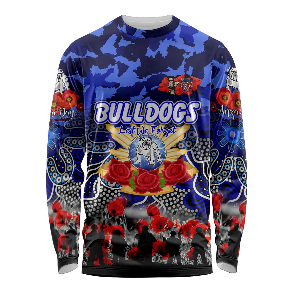 Personalized Bulldogs ANZAC Day Long Sleeve Shirt Australian Army - Lest We Forget