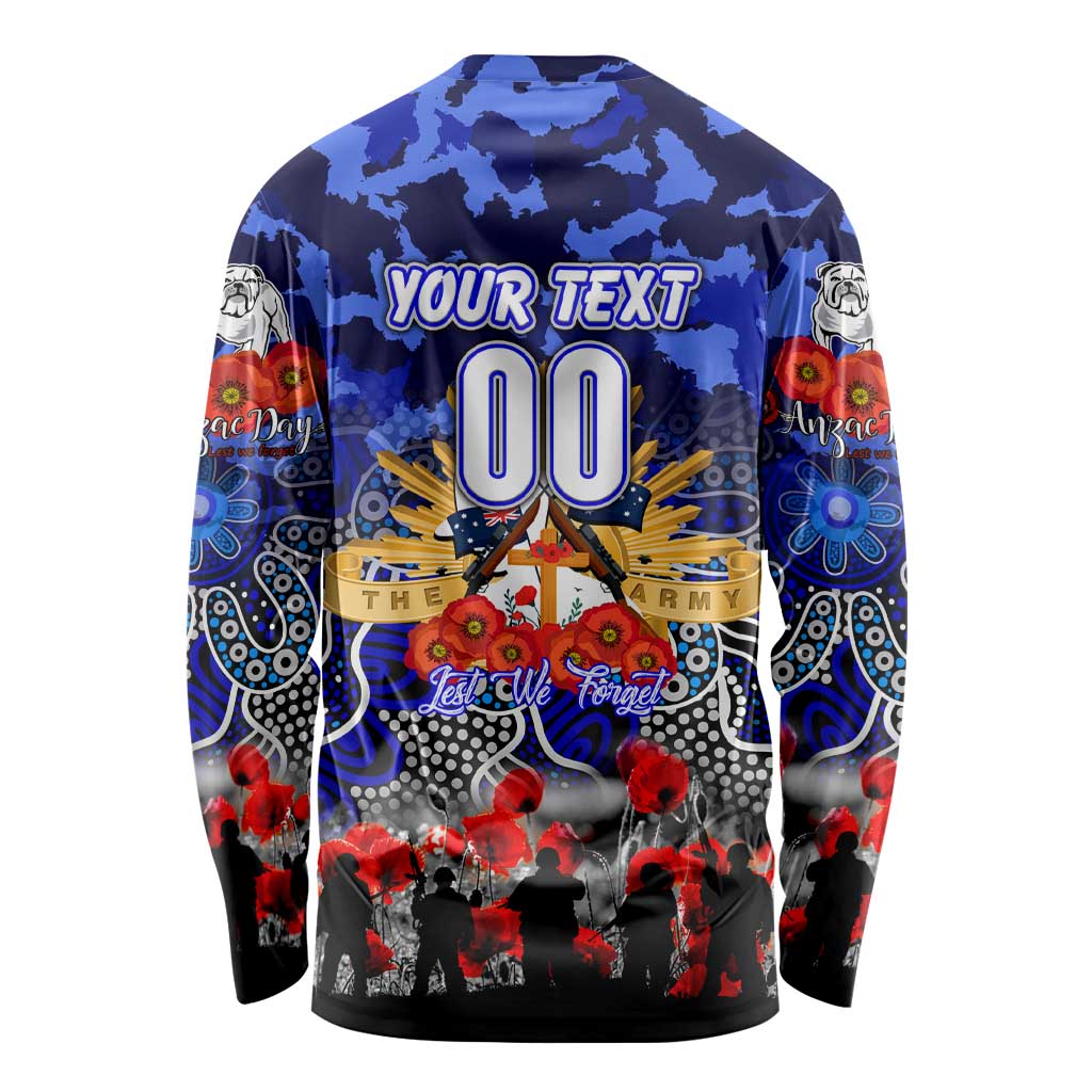 Personalized Bulldogs ANZAC Day Long Sleeve Shirt Australian Army - Lest We Forget