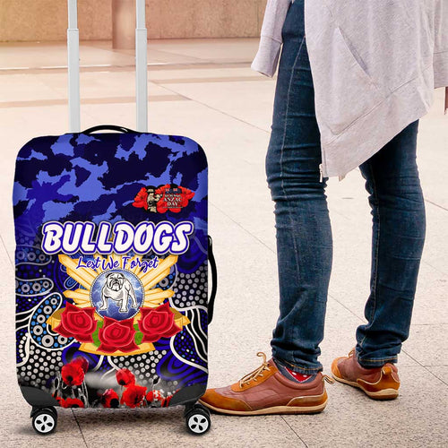 Bulldogs ANZAC Day Luggage Cover Australian Army - Lest We Forget