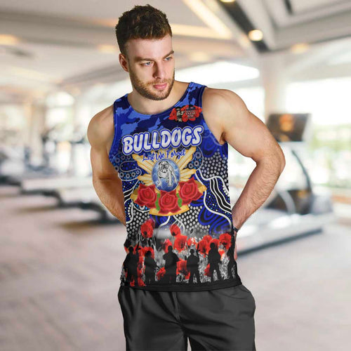 Personalized Bulldogs ANZAC Day Men Tank Top Australian Army - Lest We Forget