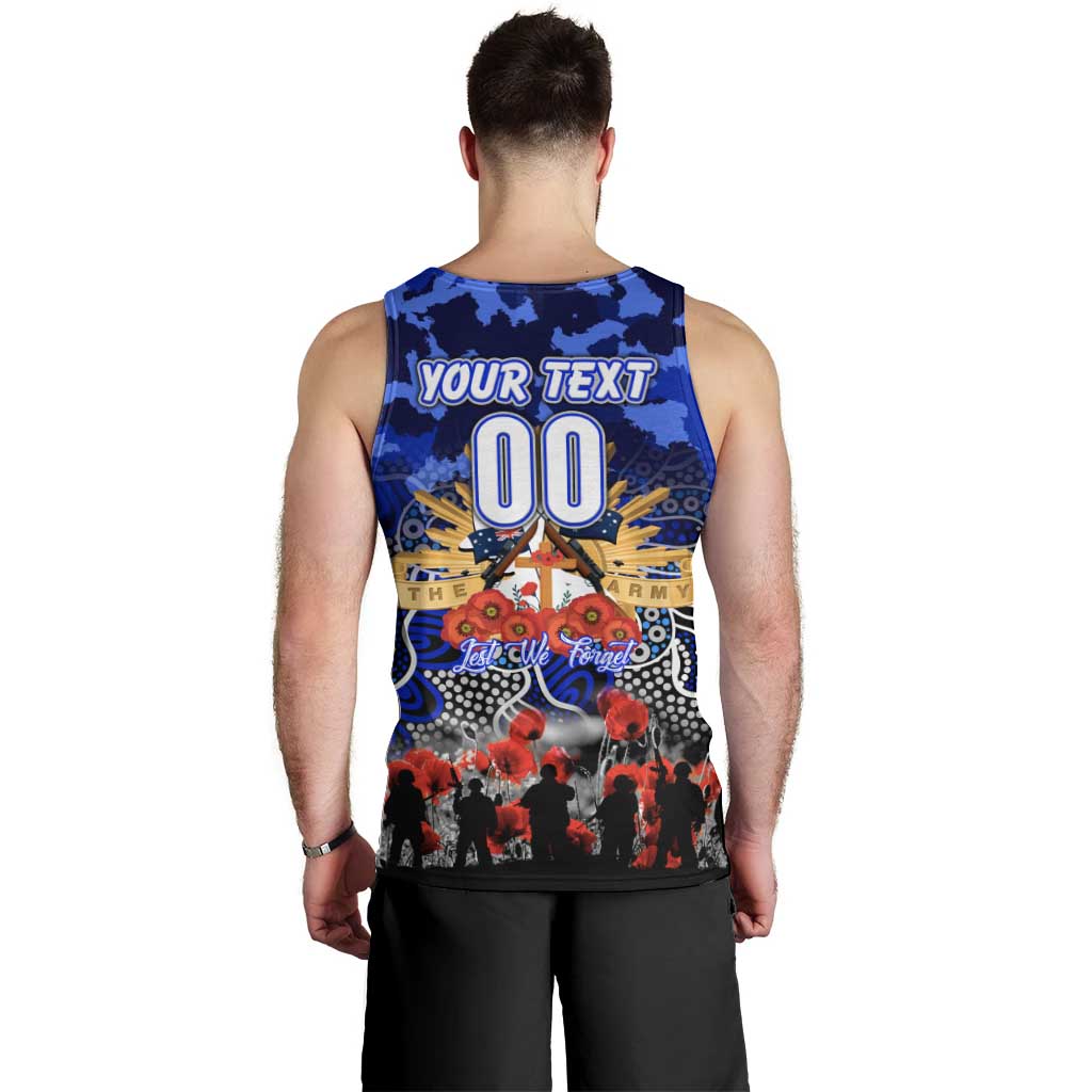 Personalized Bulldogs ANZAC Day Men Tank Top Australian Army - Lest We Forget